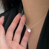 s925 sterling silver heart-shaped necklace is a versatile, simple and fresh Korean version of a collarbone necklace for girls details Picture